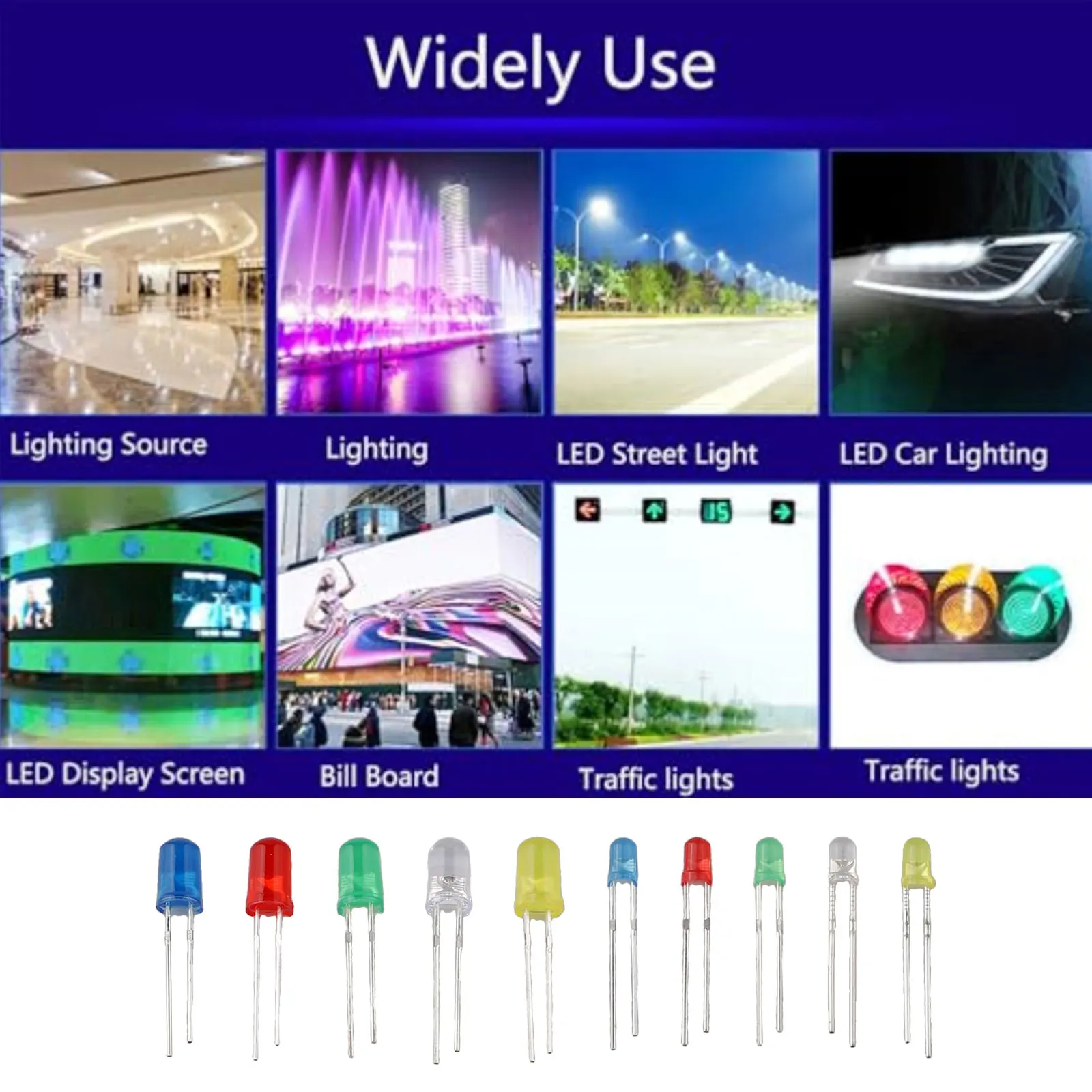 300 Pcs LED Kit 3mm/5mm LED Kit High Temperature Resistance Long Lifespan For DIY Projects Environmentally Friendly