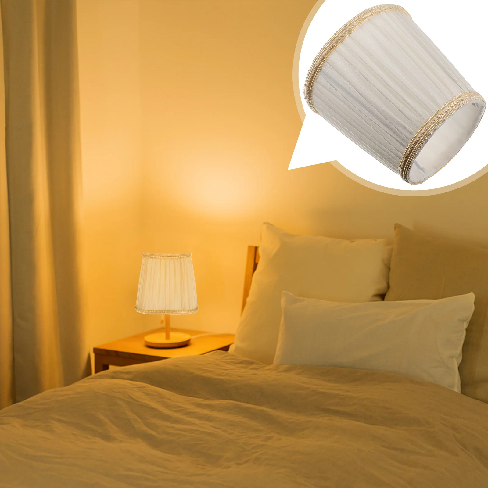 

1 pc Cloth Lampshade Rhinestone Decor Ceiling Pendant Light Shade Dust Insect Proof Durable Exquisite Lampshade For Home