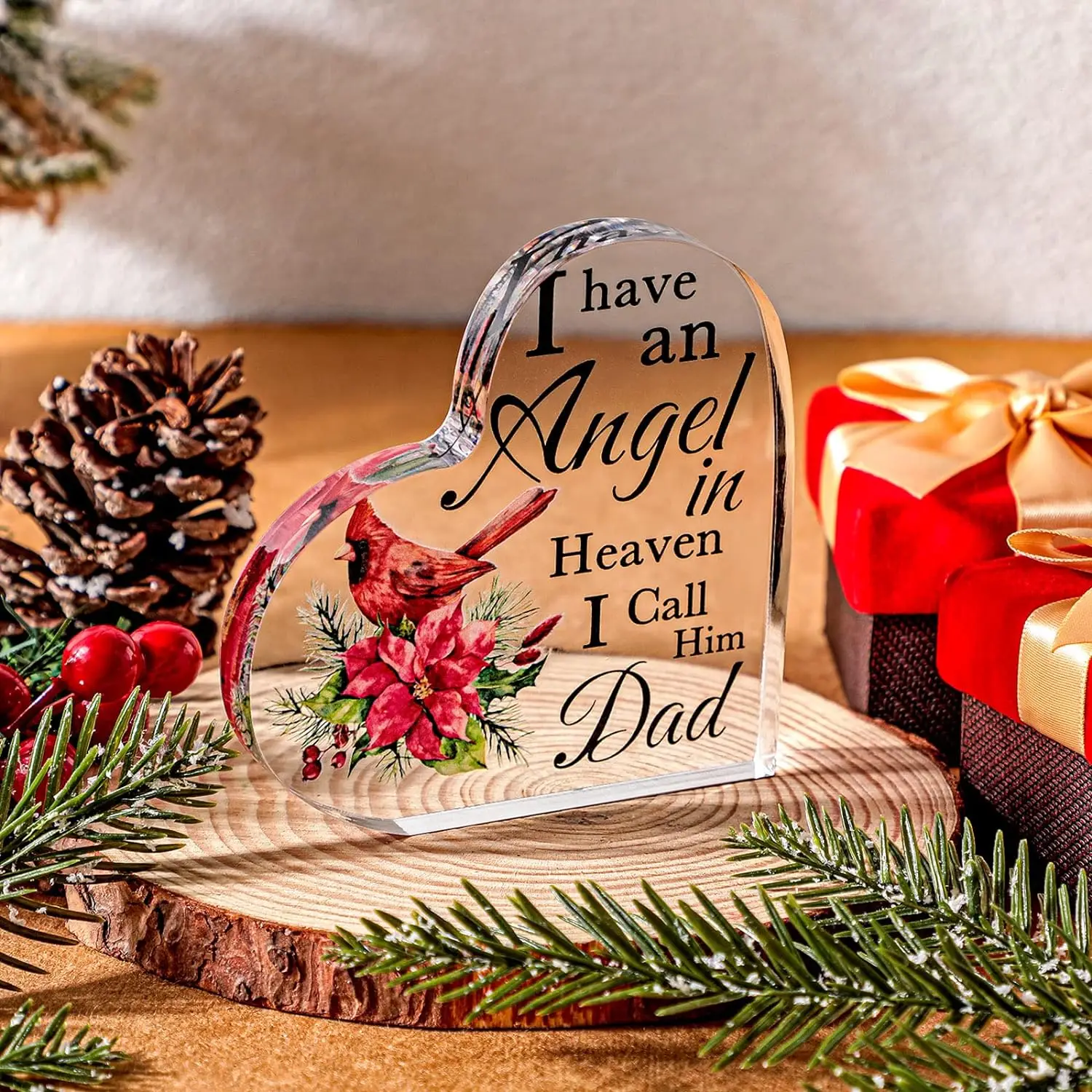 1 Memorial Cardinal Gift Heaven Compassionate Bereavement Gift Christmas Cardinal Memorial Gift for the loss of Mom/Dad