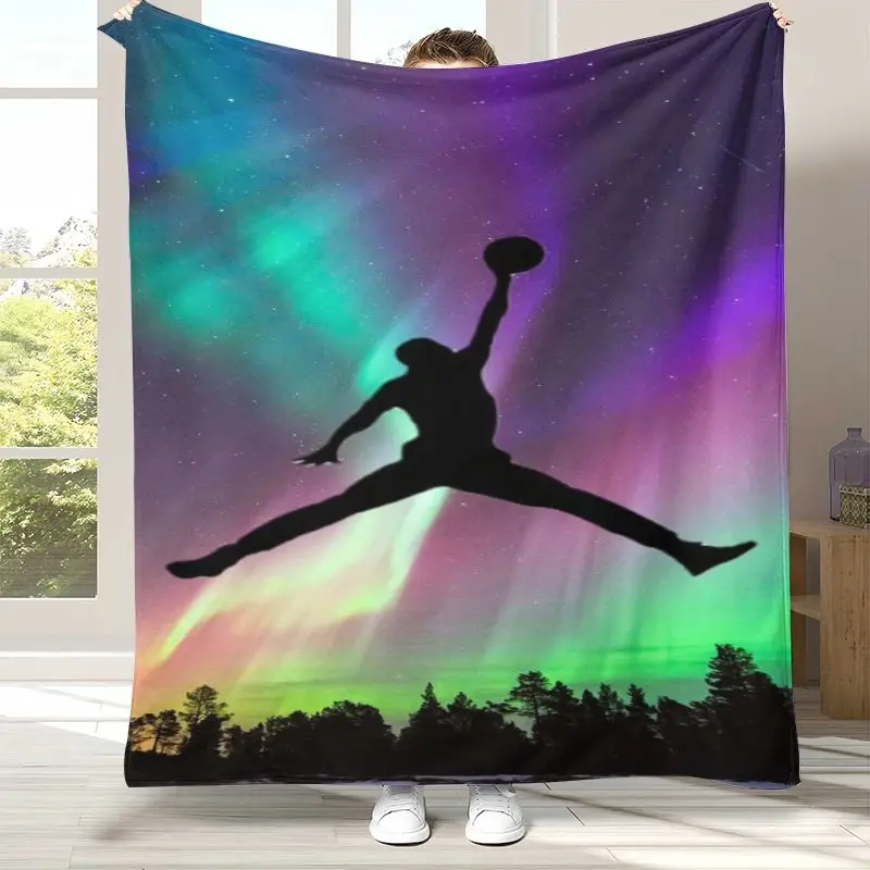 Basketball Sign J-Jordan Printed Flannel Throw Blanket,Cozy Warm Blanket for Bed,Sofa,Living Room,Picnic,Camping,Home Decor,Gift