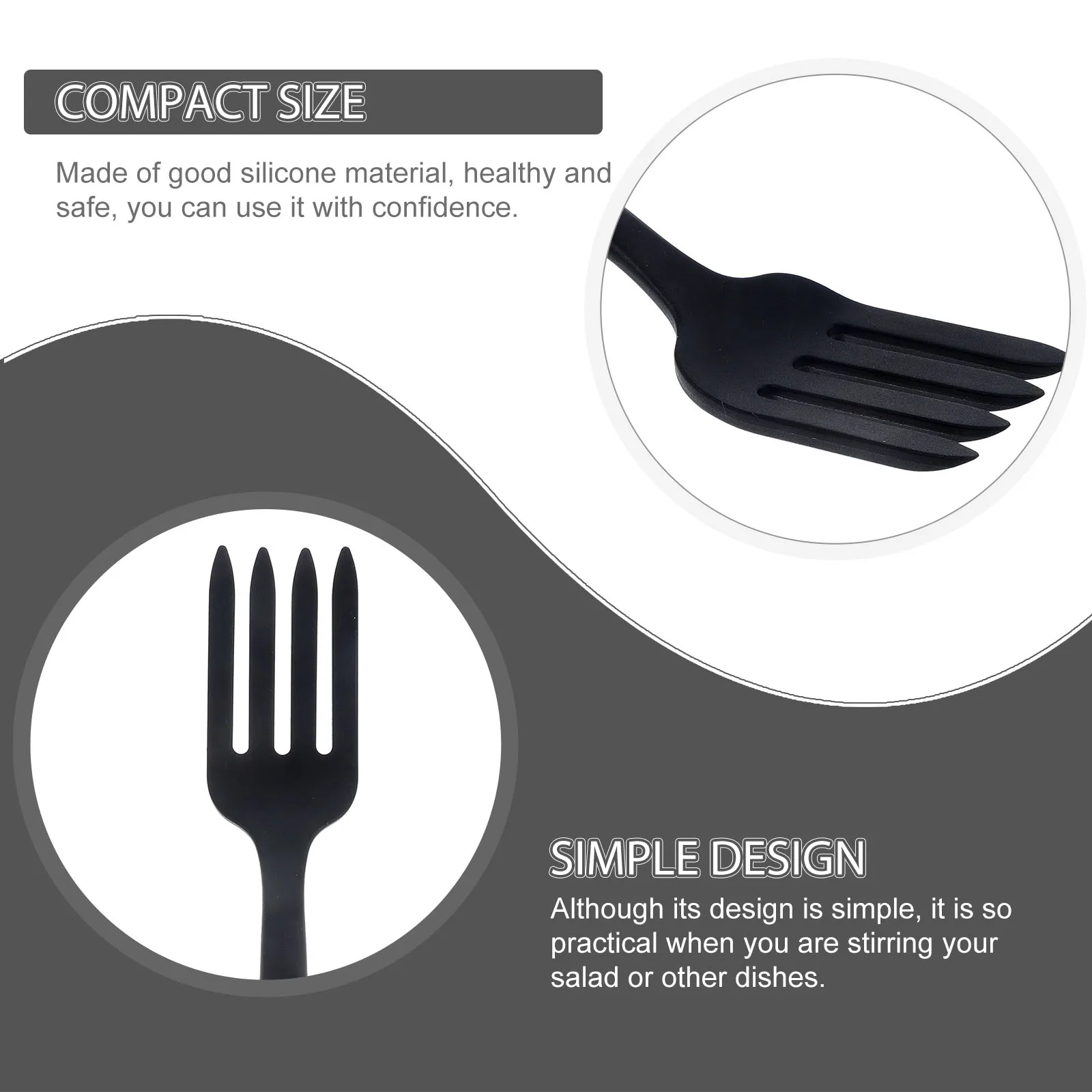 

Silicone Cooking Fork 1PC Healthy Safe Practical Salad Pasta Fork Smooth Edges Kitchen Supplies Camping Home