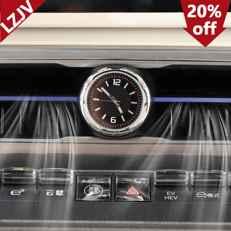 LZJV Car Center Console Air Conditioner Quartz Clock Watch For Byd Denza N9 Accessories
