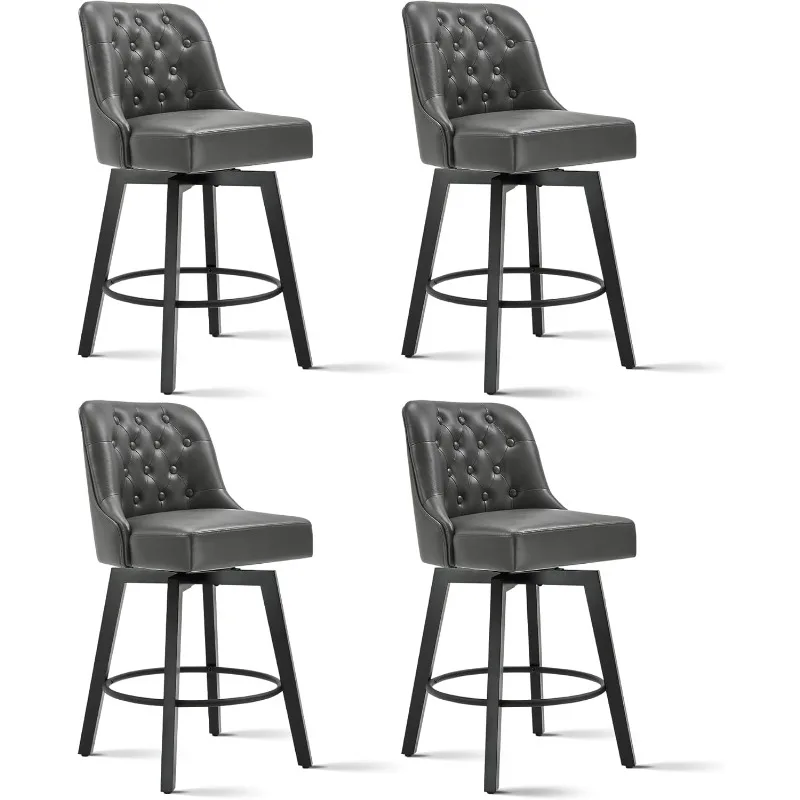 Counter Height Swivel Barstools with Back,Seat Height Upholstered Fabric Bar Stools for Kitchen Island,