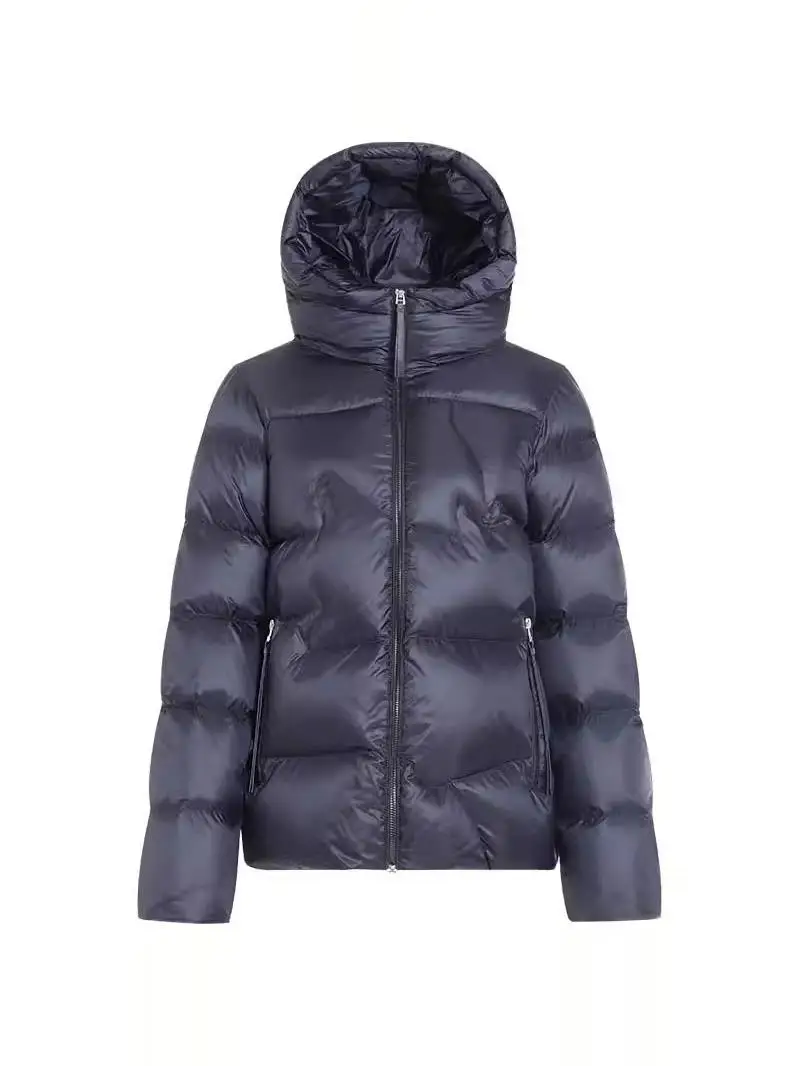 Inverno thiened branco ganso para baixo com capuz jaet feminino comprimento médio puffer casaco sli versátil emagrecimento quente outerwear