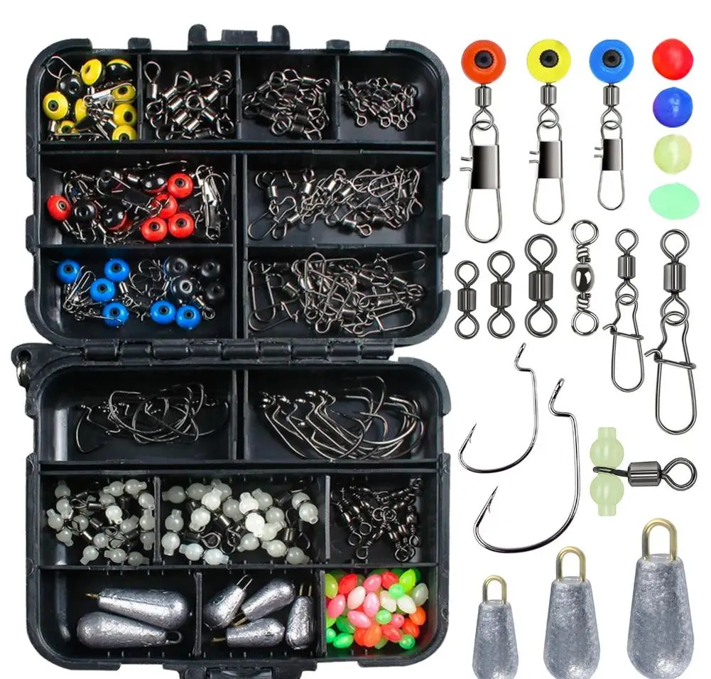 

Fishing Accessories Kit Fishing Set With Luminous Block Beads Space Beans For Freshwater Saltwater Fishing Kits 177pcs Dropship