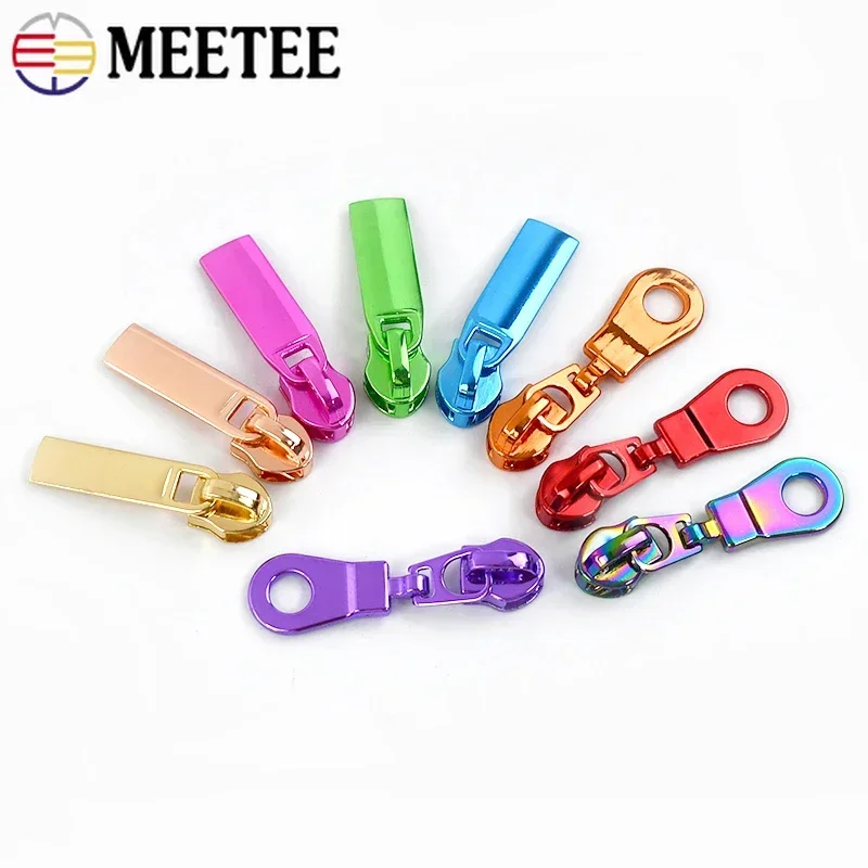 5/10Pcs 5# Metal Zipper Puller For Sewing Nylon Zippers Tapes Coat Zip Slider Shoes Bag Zips Repair Kit DIY Hardware Accessories