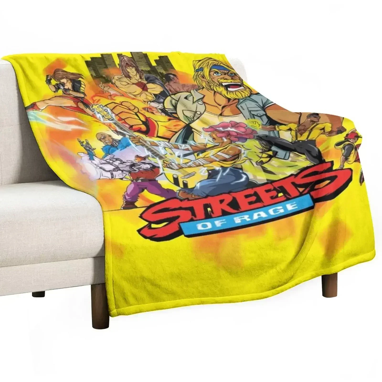 New Streets of Rage Throw Blanket Flannel Fabric Soft Summer Beddings Travel warm for winter Loose Blankets