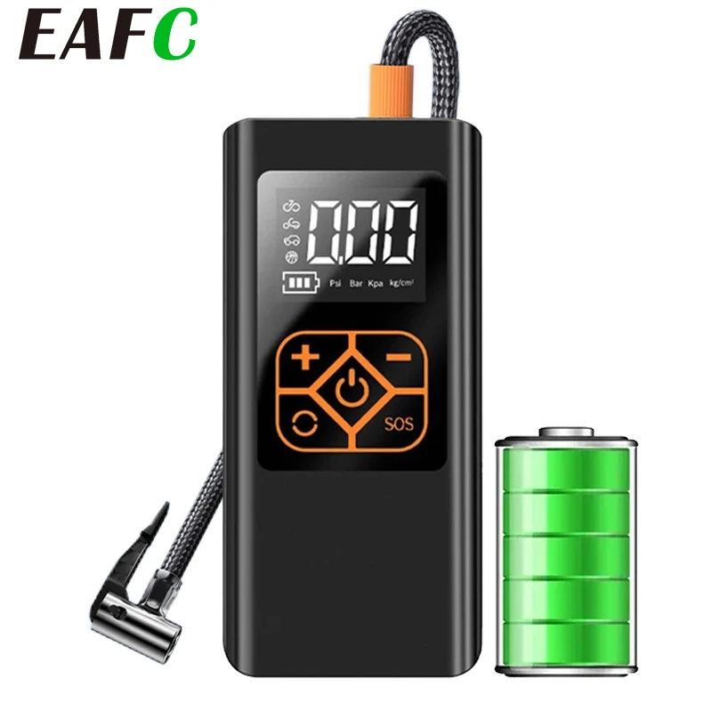 

Воздушный насос для автомобильных шин EAFC, мАч, psi, проводной/беспроводной электрический воздушный компрессор для автомобиля, монитор для мотоцикла, фотография автомобильного мяча для шин