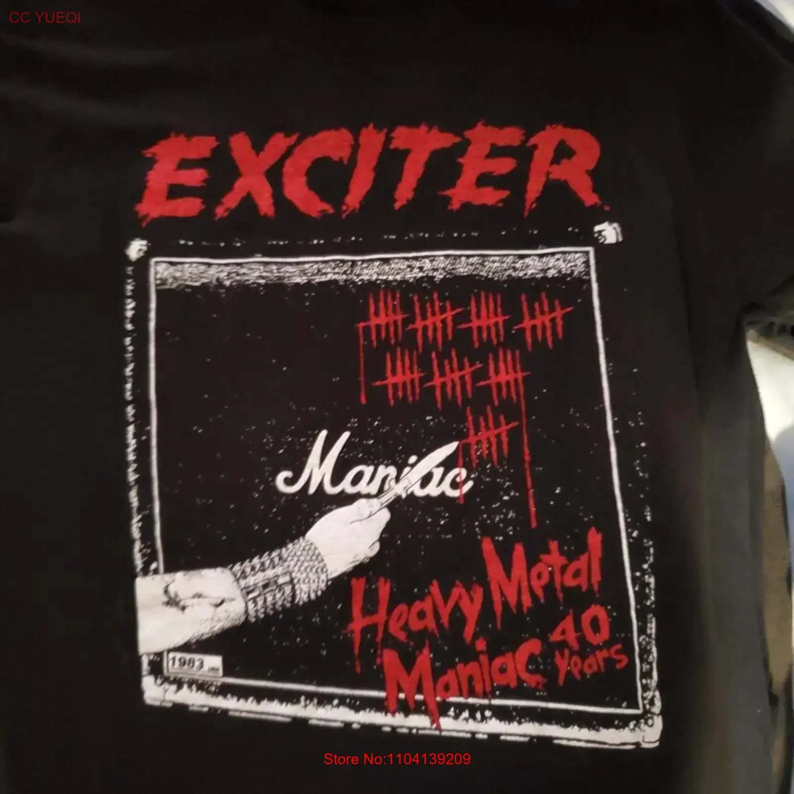 Exciter Heavy Metal Maniac 40 Years Cotton Black Full Size S 5XL T Shirt DA254 vintage Washed Top For Everyday Wear Stretched