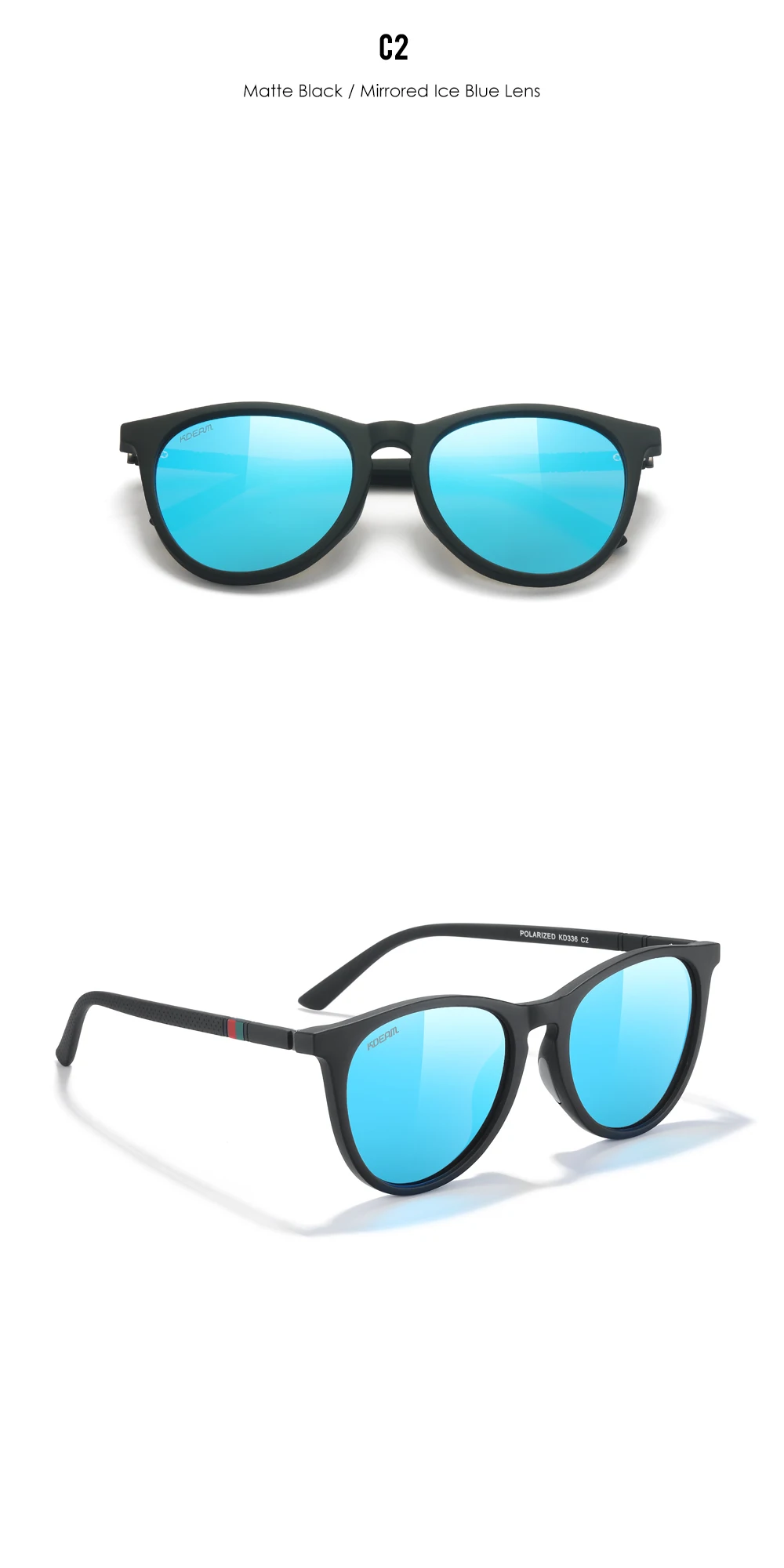KDEAM Damen-Vintage-Sonnenbrille, polarisierte und photochrome Gläser, Sonnenschutz-Sonnenbrille, weiblich, für Reisen, Fahren, Wandern – Detail 9