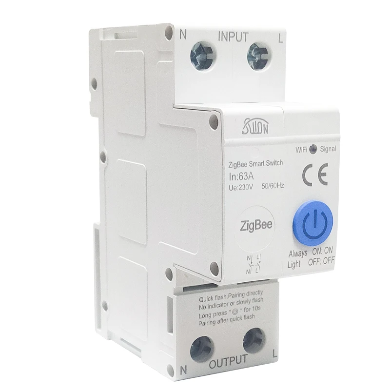 ZigBee Din Rail Circuit Breaker Smart Timer Switch relè telecomando di Tuya con Smart Home Voice Alexa Google Home 2P