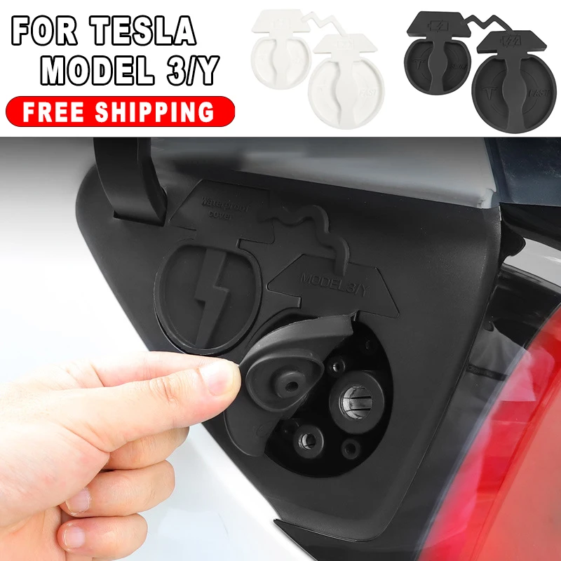 For Tesla Model 3 2017 - 2020 Model Y Silicone Car Charging Port Waterproof Cover Charger Hole Protector Dust Cover Cap CCS EU