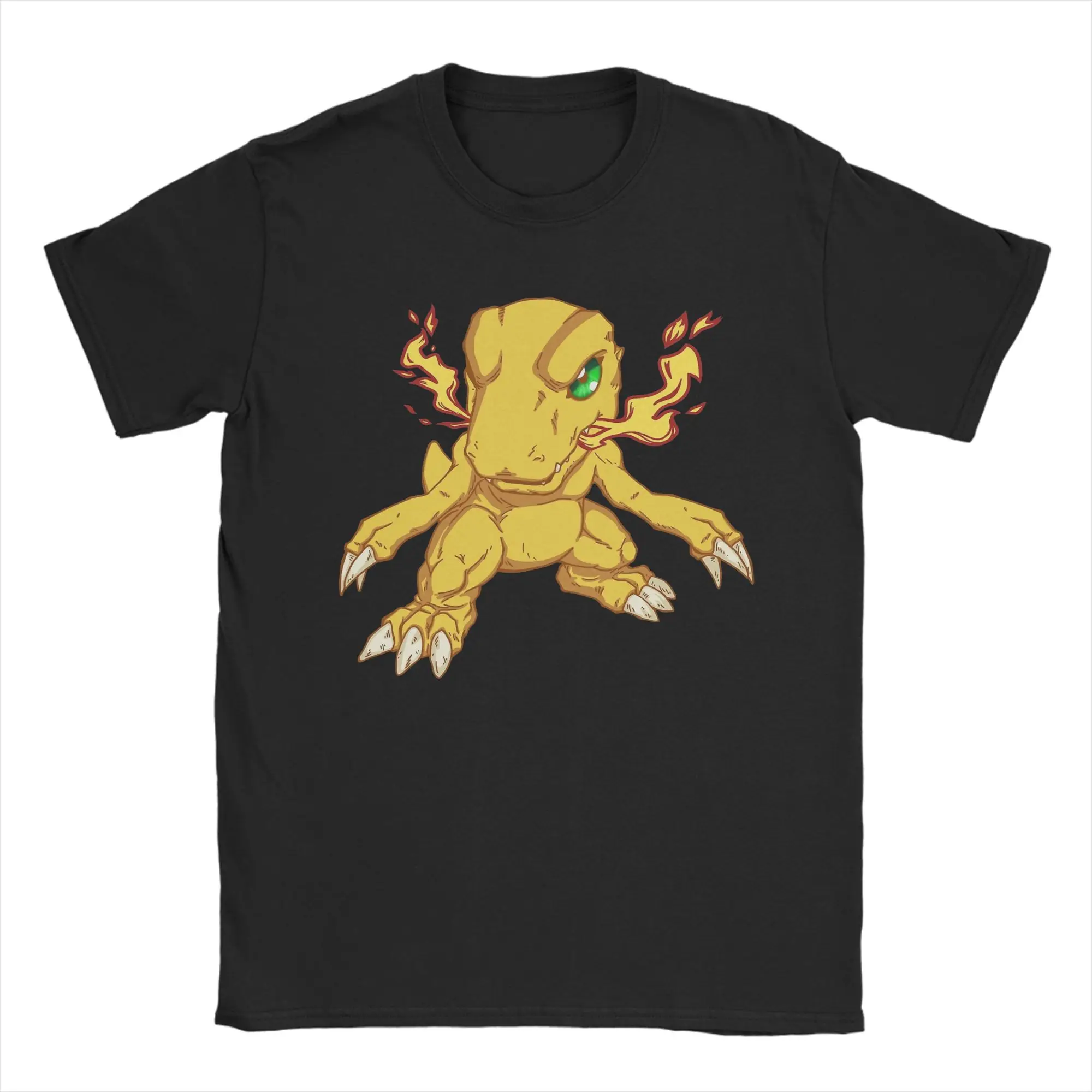 

Agumon Digimon T-Shirt for Men Funny Cotton Tee Shirt Round Collar Short Sleeve T Shirts Gift Idea Clothing