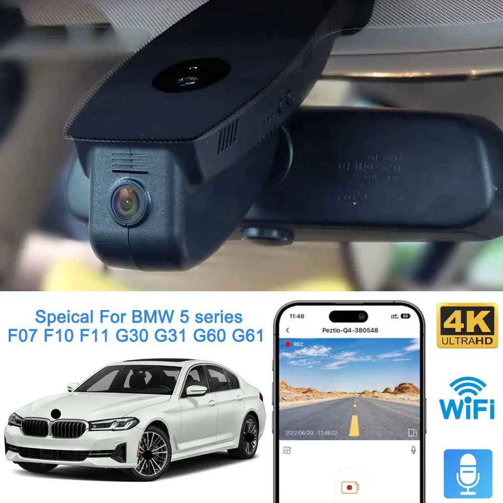 Mrec Dash Cam delantera trasera 4K Wifi Dashcam F10 F11 F07 G30 G60 para BMW 518i 520i 530i 535i 540i 550i M550i M5 520d 525d 530d 530e