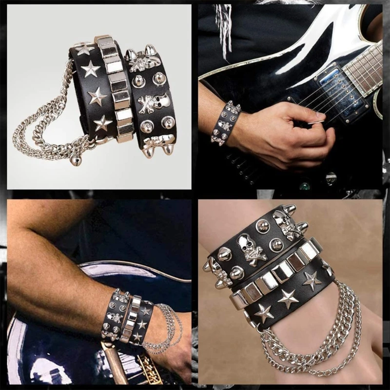 80s Costumes Set, Rock Costumes Halloween Costume Accessories Inflatable Guitar Bracelet Rings