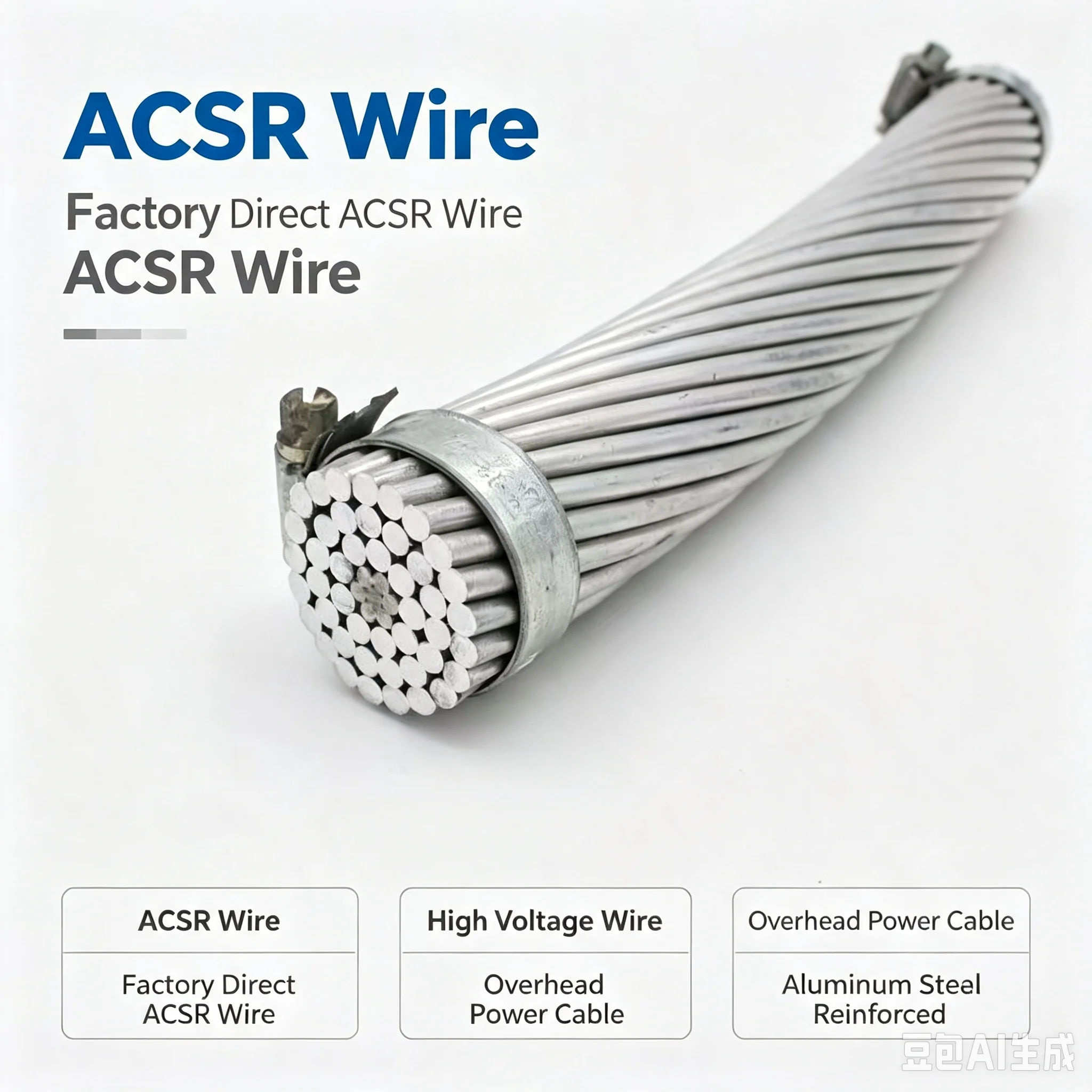 ACSR Aluminum Conductor Steel Reinforced Bare Overhead Power Transmission Cable GB 1179-74 Standard