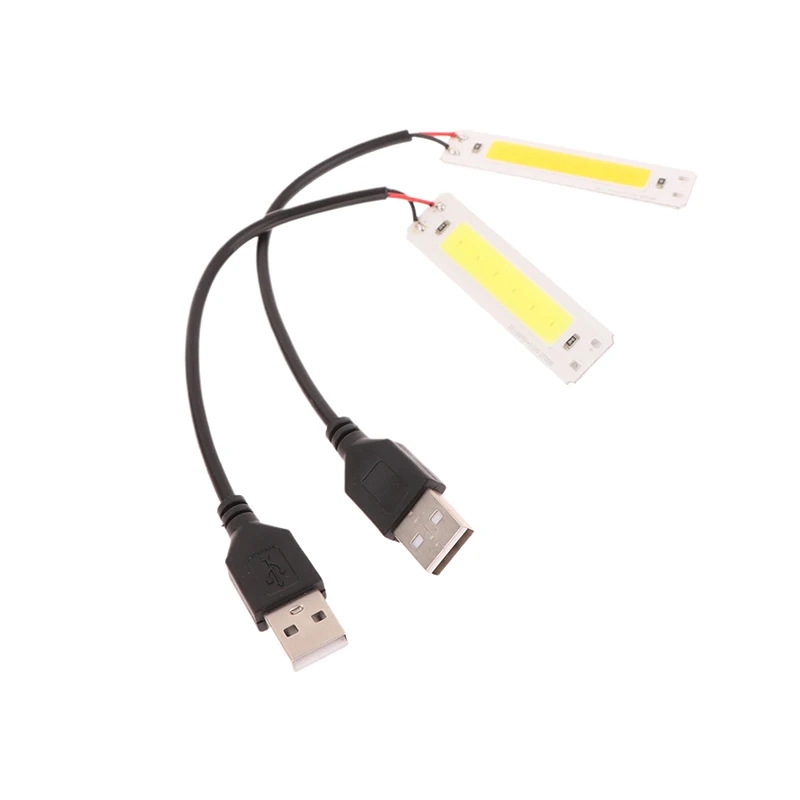 DC 5V USB แหล่งกําเนิดแสง LED 2W COB Strip Bar หลอดไฟ 60x15 มม.เย็นสีขาว 3000K 6500K สําหรับ DIY โคมไฟทํางาน