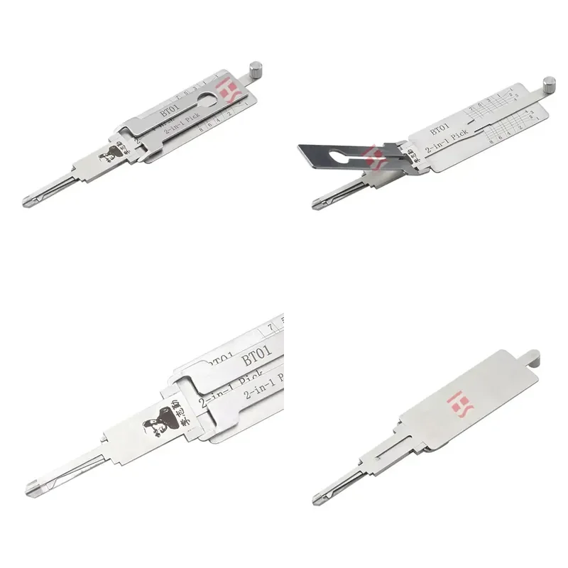 High Quality BT01 Lishi Lock Picks 2-in-1 Hand Tool Set for Car Repair Decoder Pick OEM Customizable Quality Locksmith