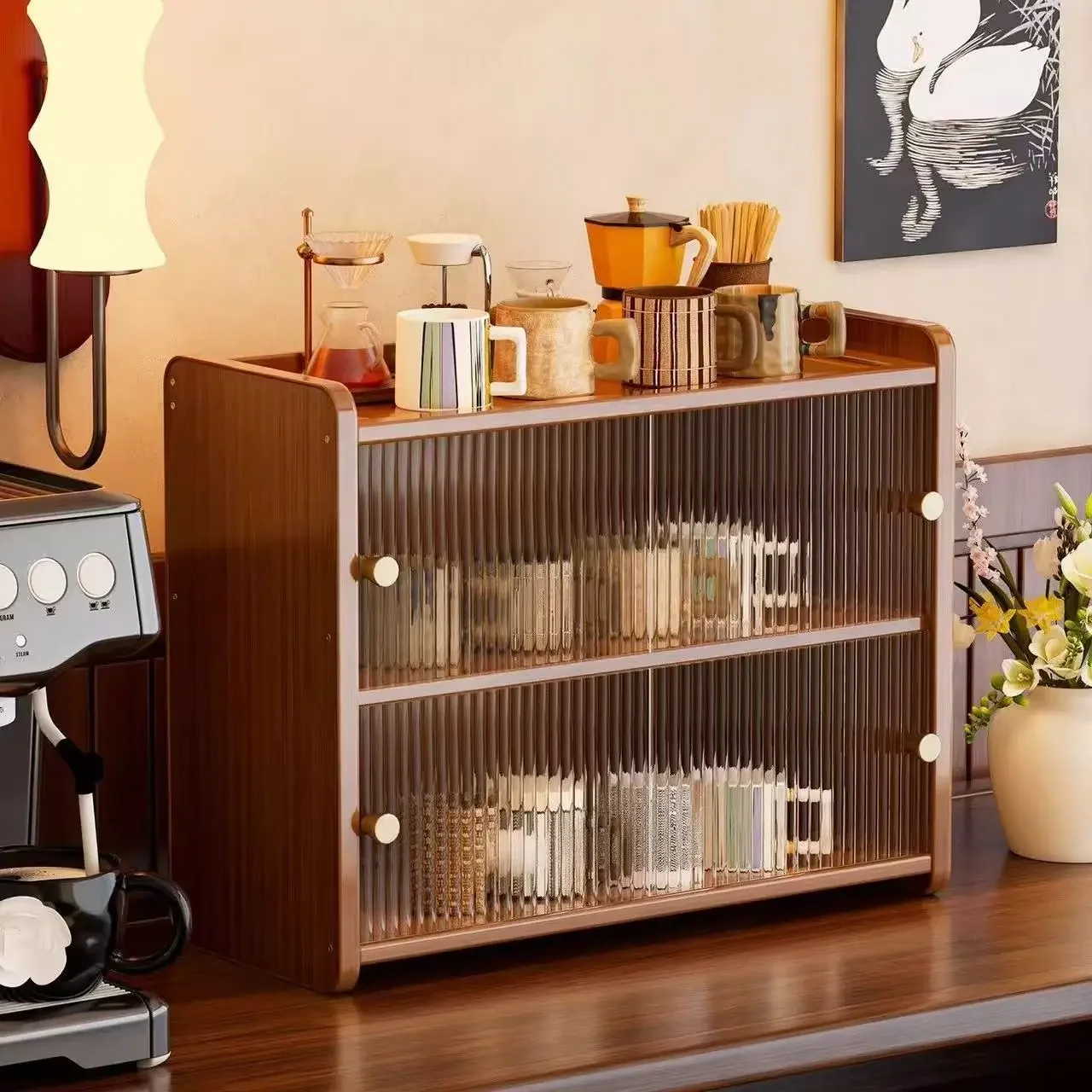 Exquisite Dining Table Countertop Table Water Cup Tea Cup Tea Set Small Shelf Desktop Table Coffee Cup Holder Cup Storage Rack