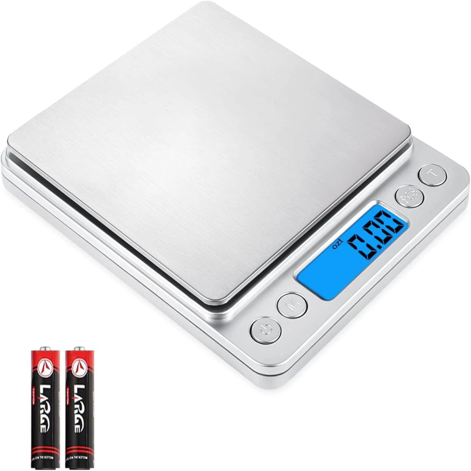 KeeKit Portable Mini Pocket Digital Kitchen Scale - 3000g 1g Food Scale with Stainless Steel Trays, High Accuracy, Backlit LCD D