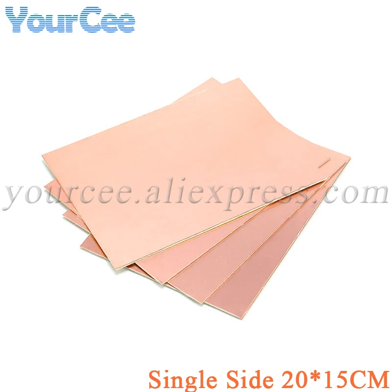 Single Side Glass Fiber PCB Copper Clad Plate Laminate Circuit Board 20X15cm 150mm*200mm*1.5mm 20*15cm 200x150mm 15*20