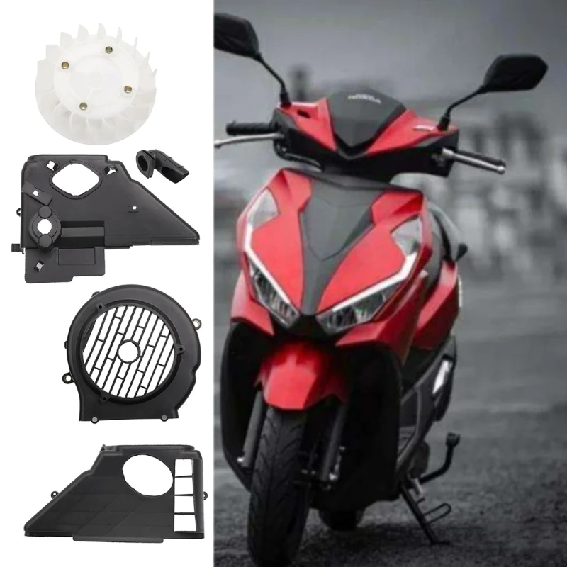 652F For GY6 150cc ATV Go Kart Scooter Engine Air Cooling Shroud Set with Fan Cover