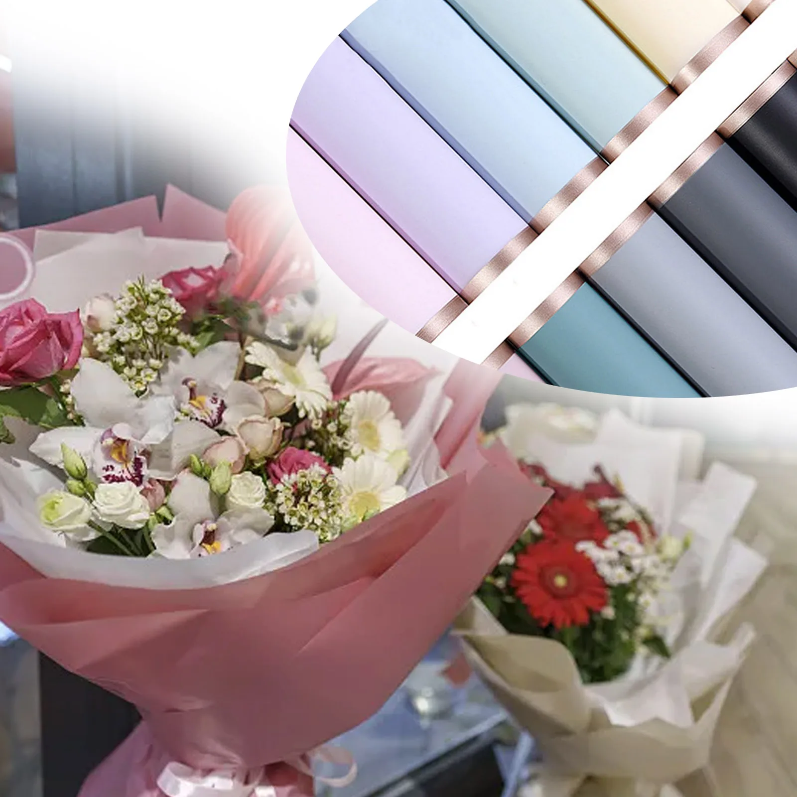 20 ورقة ورق تغليف الأزهار ورقة باقة الزهور تغليف الهدايا ورق التغليف ورقة تغليف كلمات الورق #4