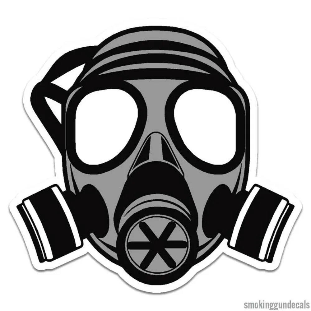 

Gas Mask Vinyl Decal Sticker Indoor Outdoor Waterproof Car Laptop Window Bumper Funny Cool Cute Vintage Retro Aesthetic Funny