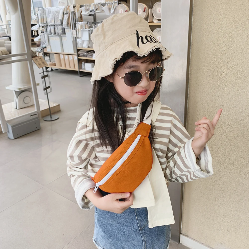 

Casual Canvas Chest Bags Waist Solid Messenger Packs Daily Children Fanny Bum Purse Chest Waist Girl Cute Leisure Chest