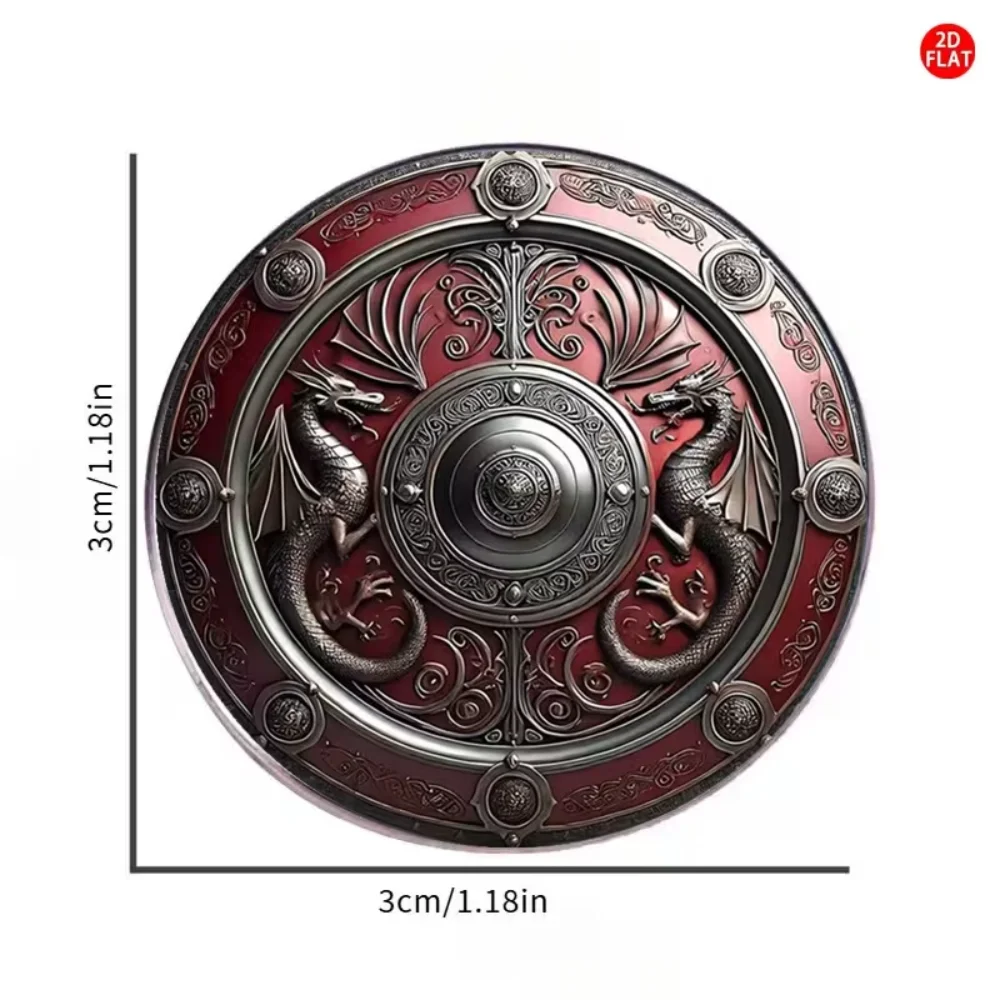 Celtic Dragon Shield Medieval Dragon Pattern Pin Stainless Steel Flat Dropper Pin Clothes Backpacks Pins Decorative Accessories