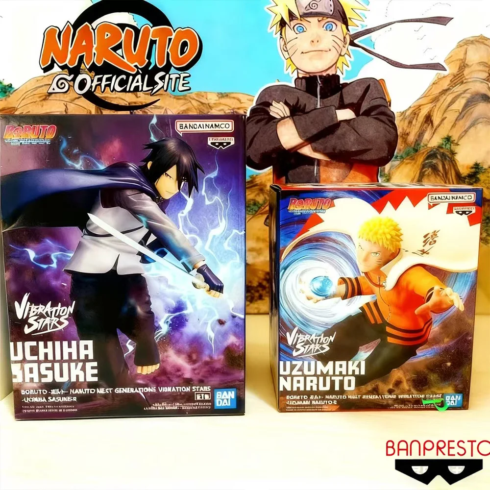 Banpresto Bandai Naruto Boruto Uzumaki & Uchiha Sasuke figura de Anime modelo coleccionable juguete en caja genuina