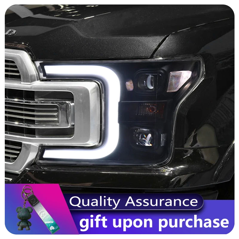 2 PCS Auto Lights For Ford Raptor F150 F-150 2018-2020 Front Lamp Modified DRL Headlight Dynamic LED Projector Lens Tools Car