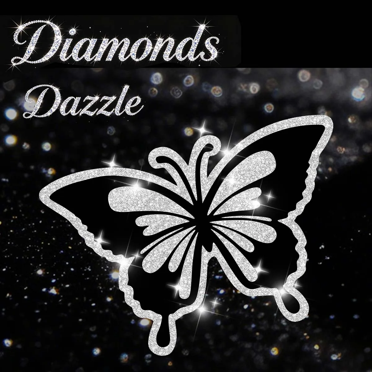 

Diamond Dazzle Butterfly Motorcycle Stickers Moto Bike Helmet Side Box Car Body Sparkling Decorative Vinyl Accessories Decals