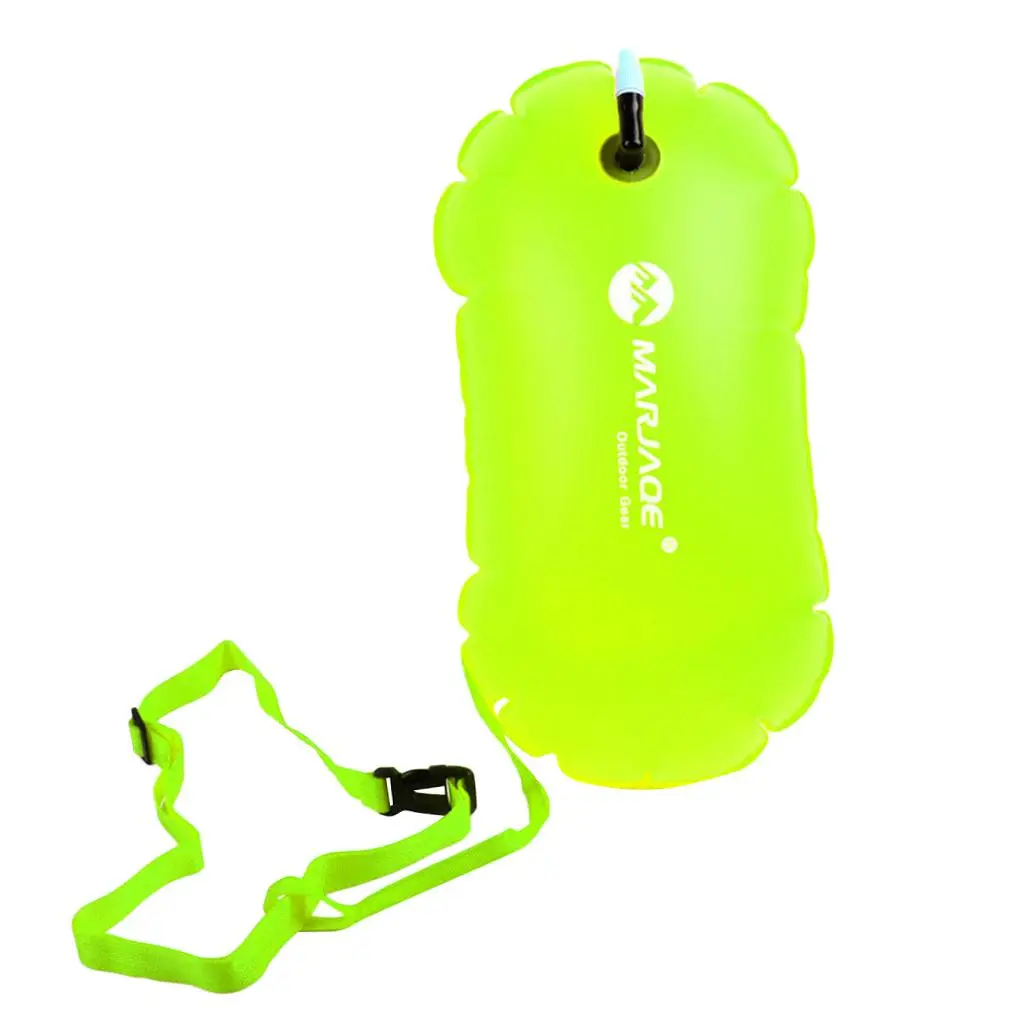 

High Visibility Fluo Yellow Swim Bubble Swimming Tow Float Buoy for Open Water Swimmers/Kayakers/Snorkelers/Triathletes