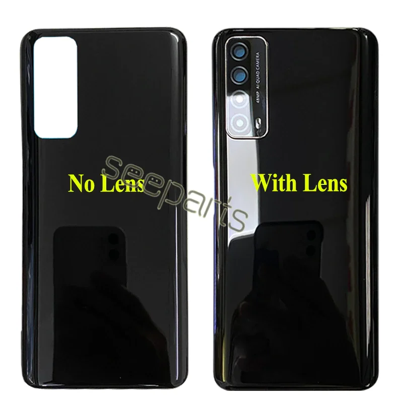 Untuk Huawei P Pintar 2021 Penutup Baterai Belakang Pintu Belakang Casing Perumahan Pengganti untuk Huawei Y7A PPA-LX2 LX3 Penutup Baterai