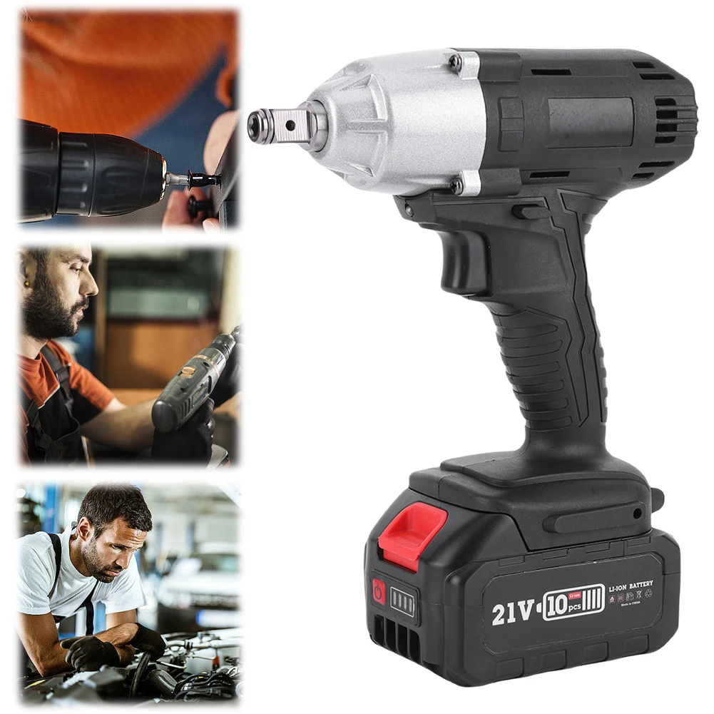 

300 N.M Cordless Electric Wrench with 3000mah Battery and Charger 1/2inch Electric Screwdriver Electric Wrench