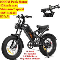 X20B Electric Bike for Adults 1000/W Brushless Motor 30MPH Off Road Electric Bicycle 48V 15.6AH Removable Battery Mountain Ebike