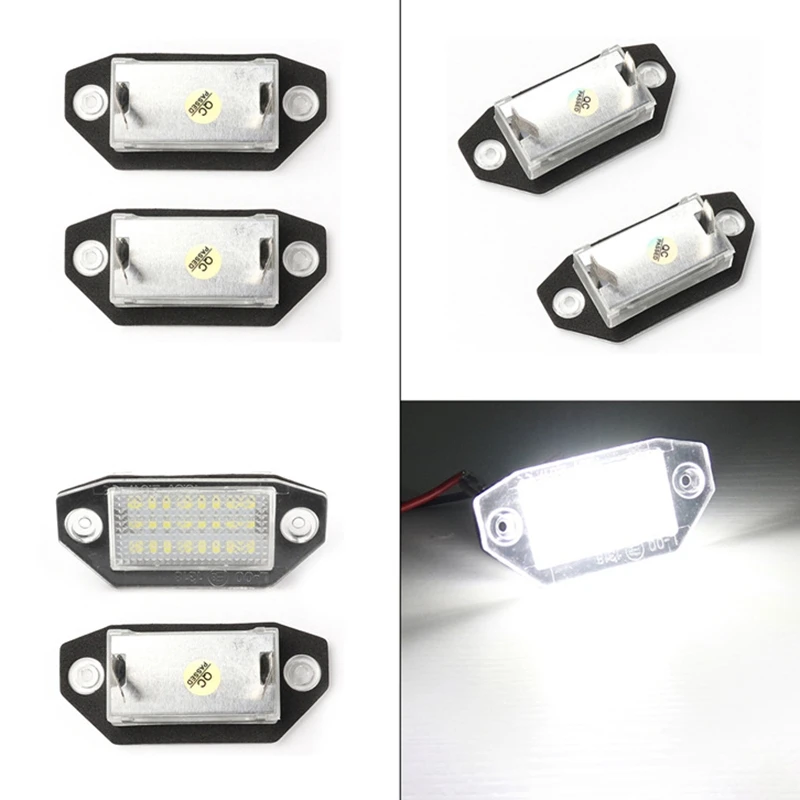 Lampu LED plat nomor, lampu plat nomor LED 4X 12V 24 untuk Ford Mondeo MK3 2000-2007