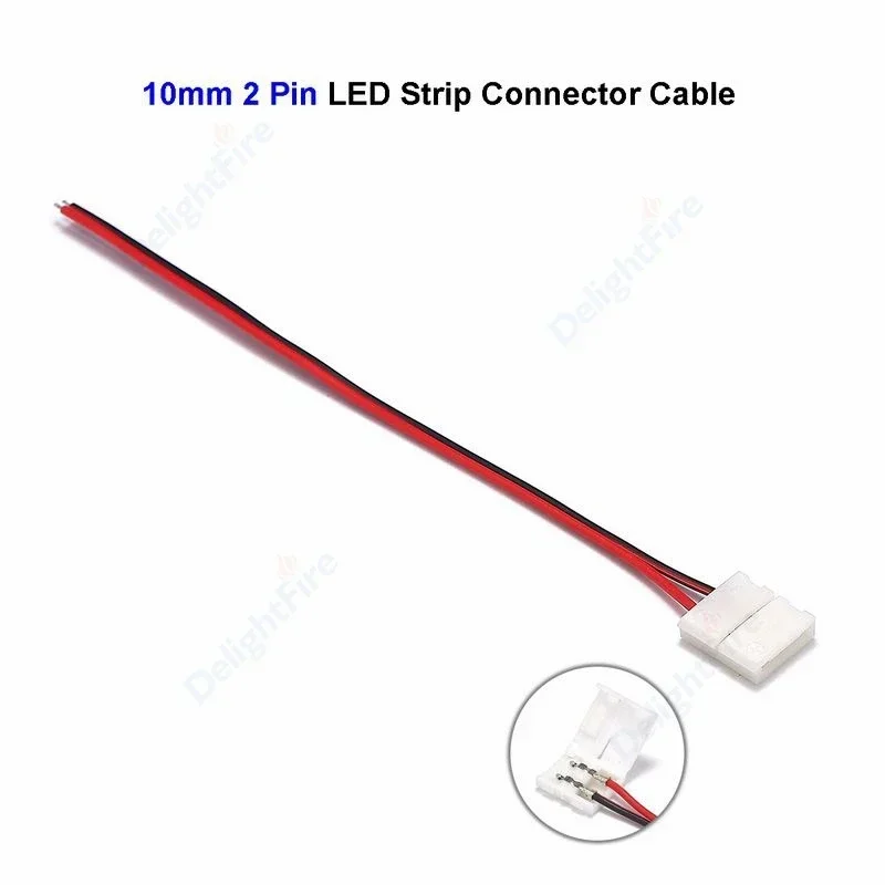 Câble de connecteur de bande LED, soudure gratuite, prise de fil électrique pour bande LED SMD 2835 5050, 8mm, 10mm, 2 broches, 4 broches, 12mm, 5