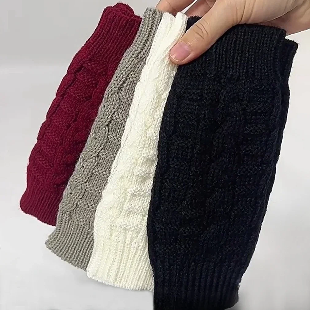 2024 New Women Long Fingerless Gloves Winter Mitten Knitted Warmer Arm Sleeve Thin Casual Soft Fingerless Unisex Gloves