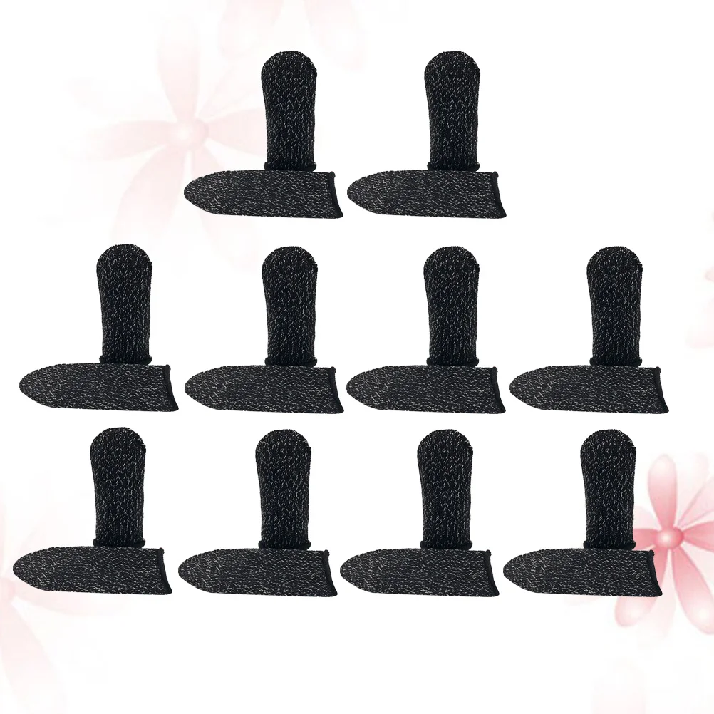 10Pcs Elastic Finger Cots Anti-Sweat Touch Sensitivity Phone Game Playing Accessory Lightweight Portable Black Edge