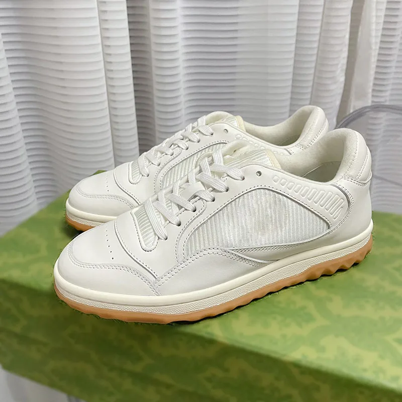 Little White Shoes Couple Round Toe Lace Up Flat Heel Sports and Casual Shoes Fashion Genuine Leather Color Block Shoes
