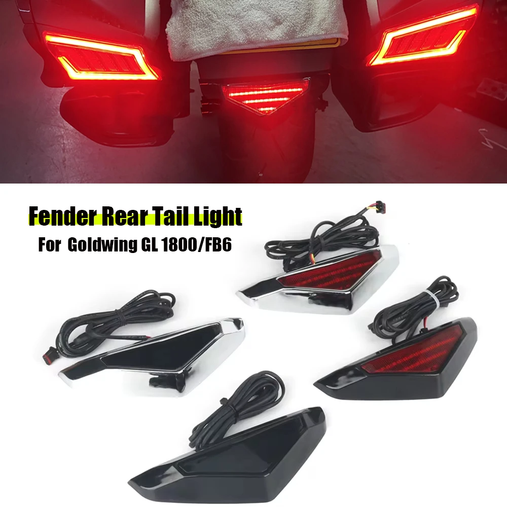 

For Honda Goldwing Gold Wing GL 1800 GL1800 F6B 2018-2024 New Motorcycle Accessories Chrome Rear Fender Lower Trim LED LIGHT