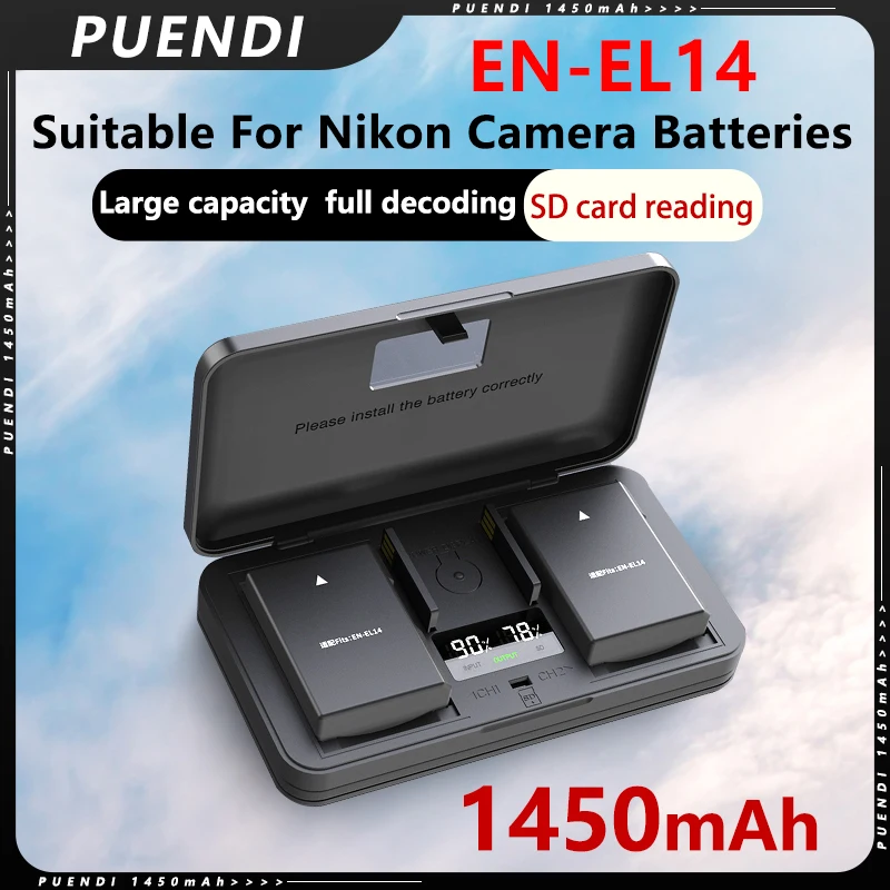 

EN-EL14 battery and charger for Nikon D3100 D3200 D3300 D3400 D3500 D5100 D5200 D5300 D5500 D5600,DF DSLR,Coolpix P7000 7800 etc