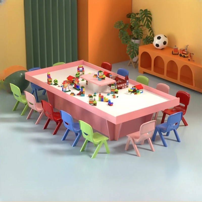 

Building block table large size multi-function children's commercial space sand table large size playground handmade toys game