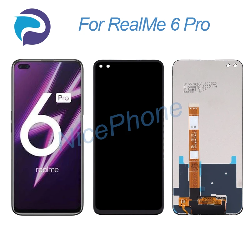 

For RealMe 6 Pro LCD Display Touch Screen Digitizer Assembly Replacement 6.6" For RealMe 6 Pro Screen Display LCD