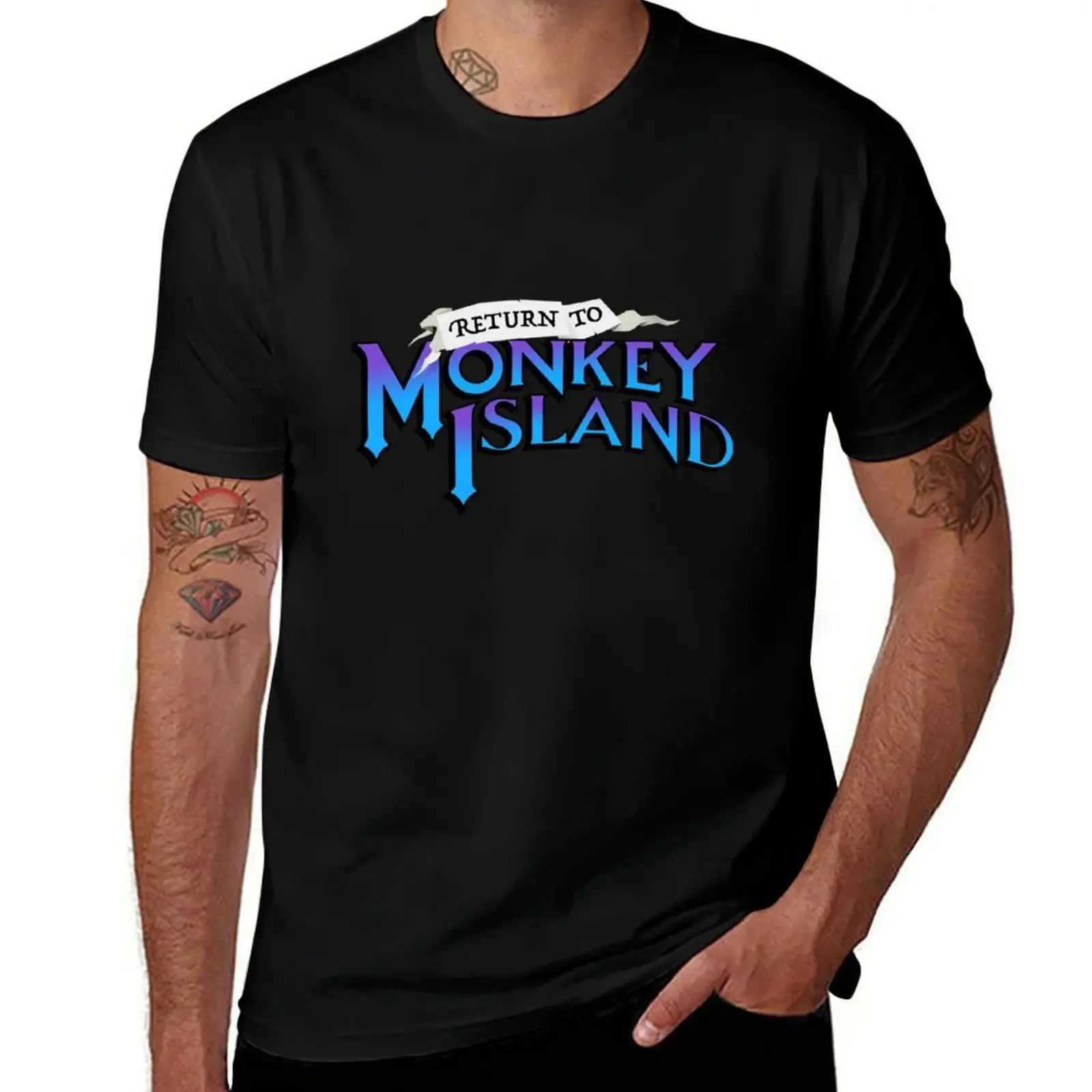 Return to Monkey Island logo T-Shirt basketball graphic tees custom t-shirts vintage t shirts mens vintage t shirts