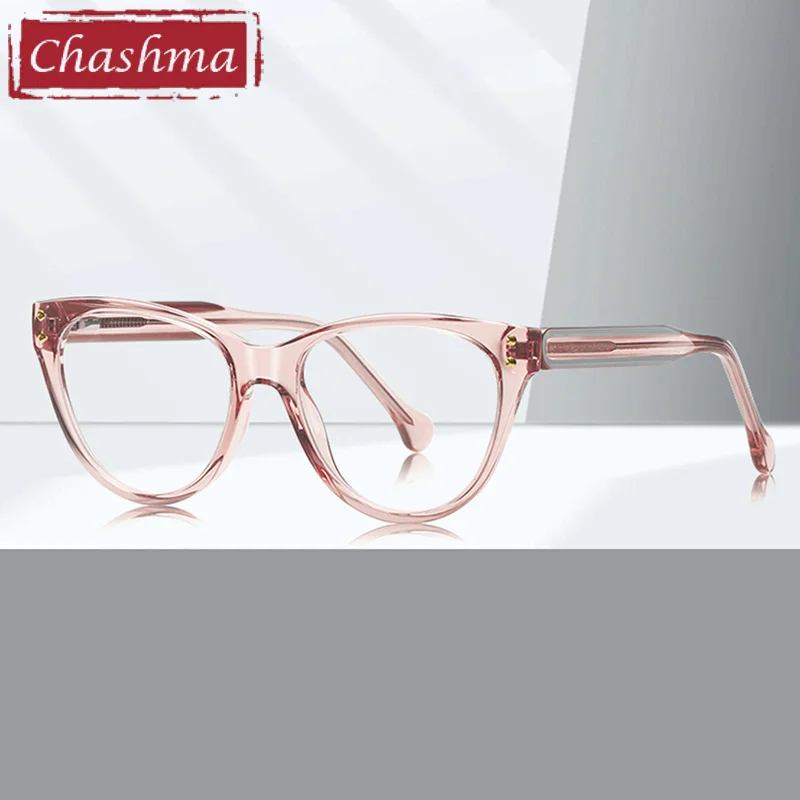 Chashma Prescription Glasses Women Cat Eye Optical Trend Teens Eyeglasses Frames Transparent Pink Spectacles for Female Gafas