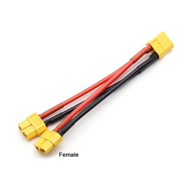 30PCS Amass XT60 Dual Extension Y Splitter Wire 12AWG Silicone Copper Parallel Battery Connector Adapter Cable RC Lipo Battery
