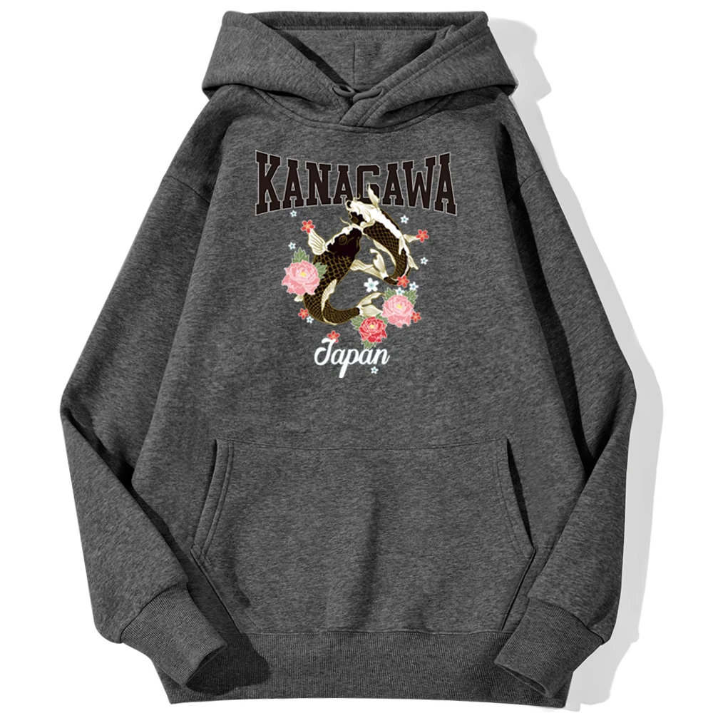 Japan Kanagawa Cyprinus Carpio Haematopterus Hoodie Fashion Autumn Hoodies Hip Hop Casual Sweatshirt Fleece Warm Streetwear